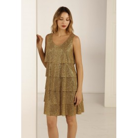 ROBE PETRA PAILLETTE OR